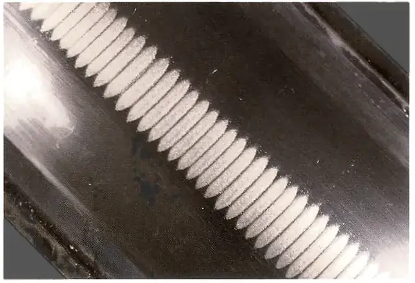 Small currents: many small pits clustered in axial lines, called fluting.
