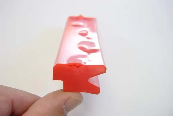 Blistered seal after decompression damage.